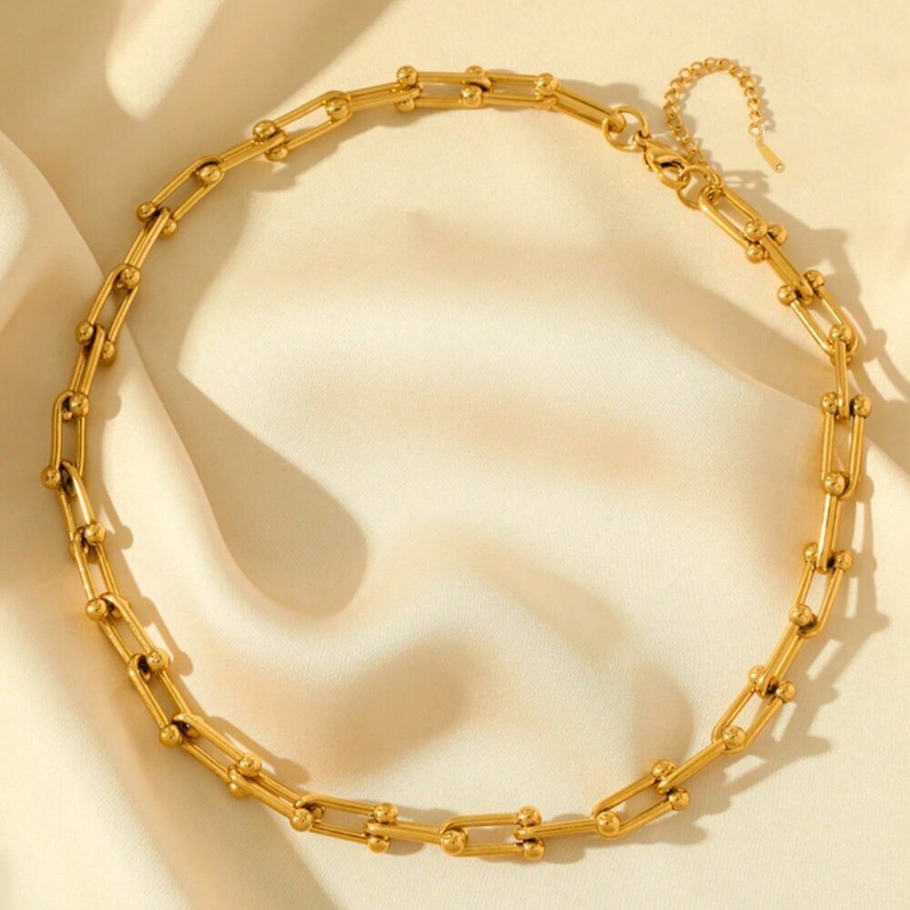 Yellow Punk Women's Stainless Steel Chain Necklace